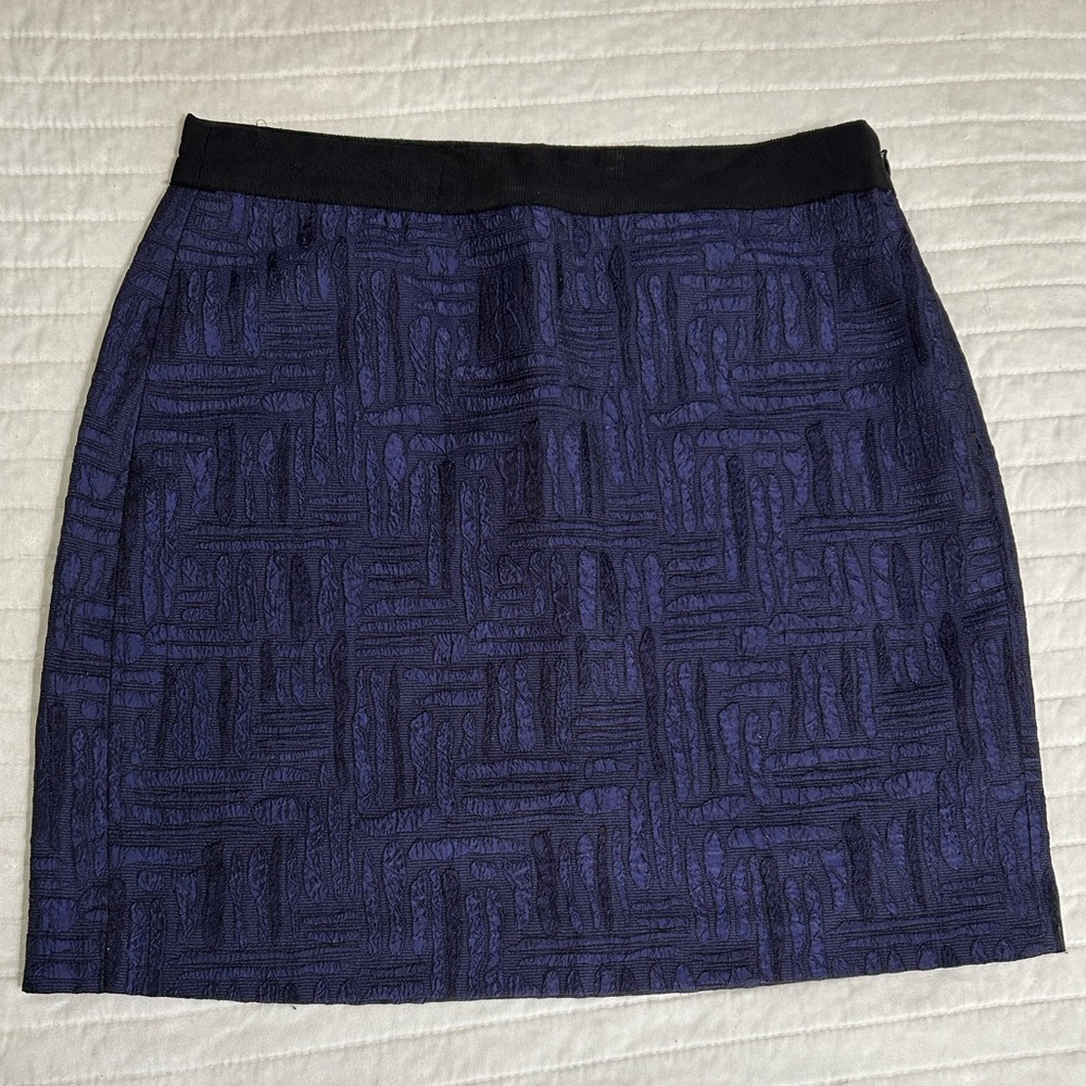 Banana Republic Black and Blue Patterned Skirt